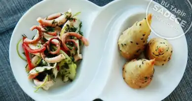 Lezzetli Ahtapot Salatası ve Tarhana Ezmesi Tarifi