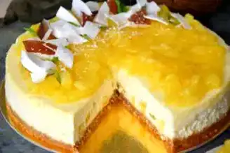 Muhteşem Hindistan Cevizli Ananaslı Cheesecake Tarifi