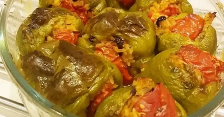 Fırında Zeytinyağlı Biber Dolması Tarifi